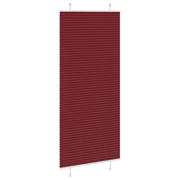 vidaXL Pleated Blind Bordeaux Red 90x200 cm Fabric Width 89.4 cm Polyester