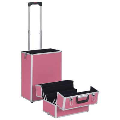 vidaXL Make-up Trolley Aluminium Pink