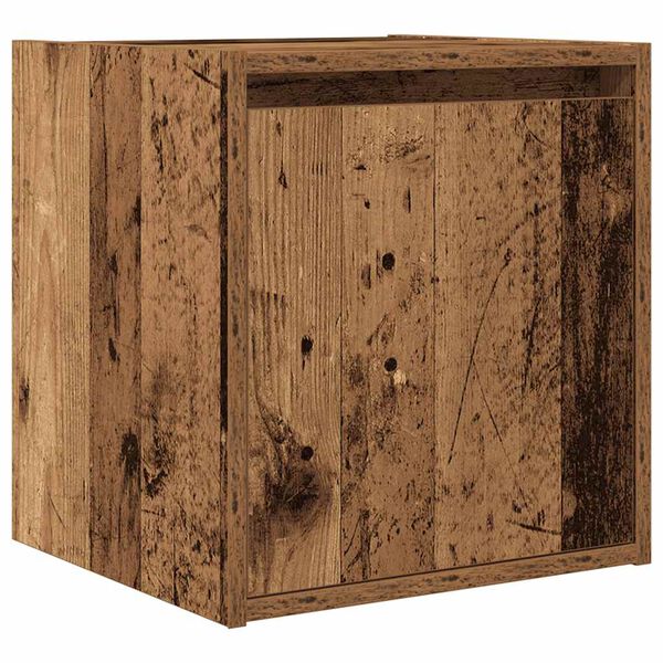 vidaXL Wall-Mounted Bedside Cabinet Old Wood 38x34x40 cm