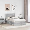 vidaXL Bed Frame Grey Sonoma 120 x 200 cm Solid Pine Wood