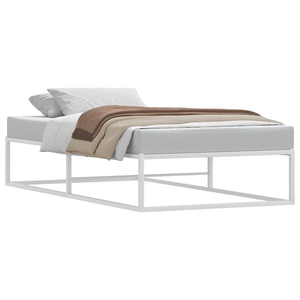 vidaXL Bed Frame without Mattress White 90x200 cm Metal