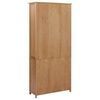 vidaXL Bookcase with 4 Doors 90x35x200 cm Solid Oak Wood and Glass