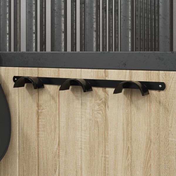 vidaXL Bridle Hanger for 3 Bridles Black Iron