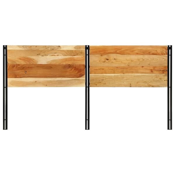 vidaXL Headboard 200 cm Solid Wood Acacia and Iron