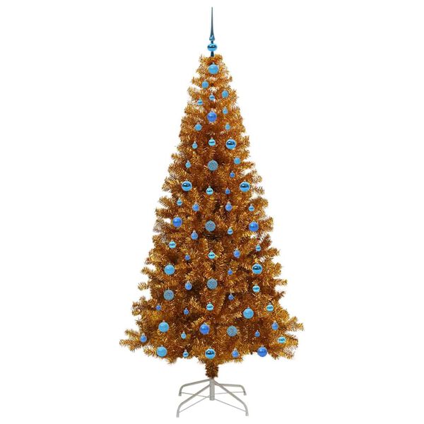 vidaXL Christmas Tree with 300 LEDs with Stand Gold 210 cm PET
