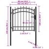 vidaXL Fence Gate with Spikes Steel 100x100 cm Black