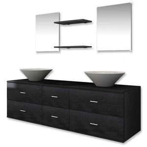 vidaXL Bathroom Cabinet | Black | Engineered wood | Large | Bathroom Cabinet