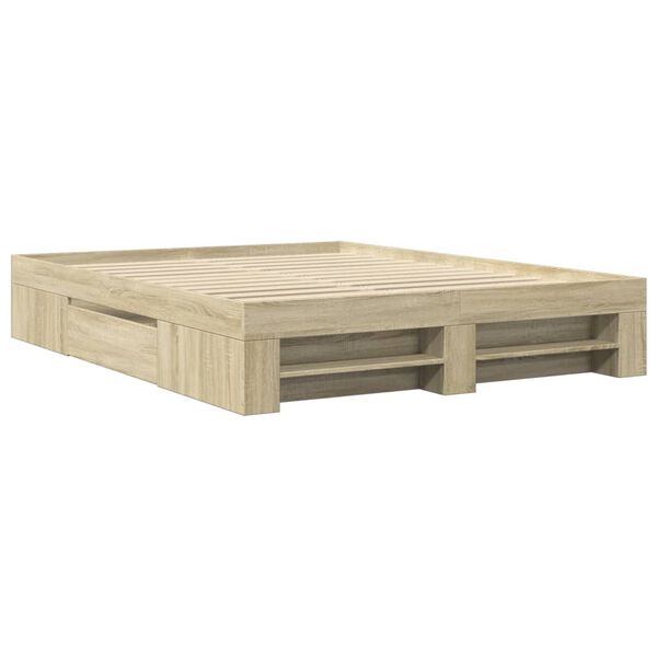 vidaXL Bed Frame without Mattress Sonoma Oak 160x200 cm Engineered Wood