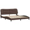 vidaXL Bed Frame with LED without Mattress "Hvar" Brown 180x200 cm