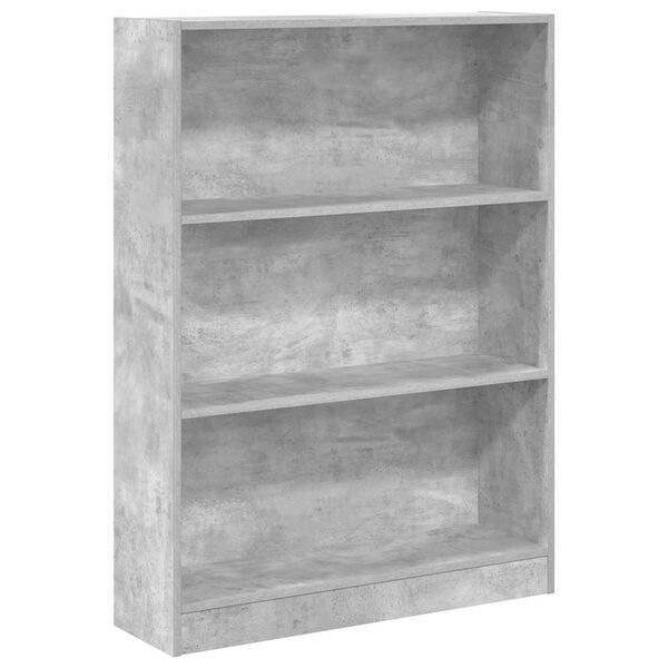 vidaXL Bookcase Concrete Grey 80x24x109 cm Engineered Wood