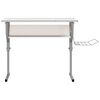 vidaXL Craft Desk White&Grey 110x53x(58-87) cm Engineered Wood&Steel