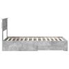 vidaXL Bed Frame with Drawer Concrete Grey 90 x 200 cm Engineered Wood