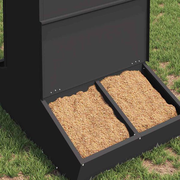 vidaXL Pig Feeder Black 82 x 51 x 91.5 cm Cold-Rolled Steel
