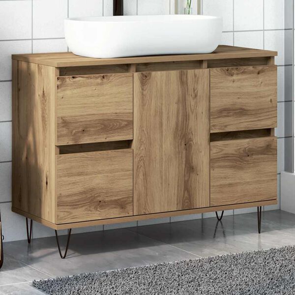 vidaXL Bathroom Cabinet Artisan Oak 80x33x60 cm Engineered Wood