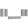 vidaXL 6 Piece TV Cabinet Set Grey Sonoma Engineered Wood