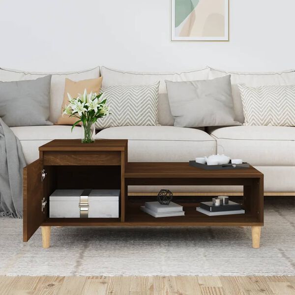 vidaXL Coffee Table Brown Oak 100x50x45 cm Engineered Wood