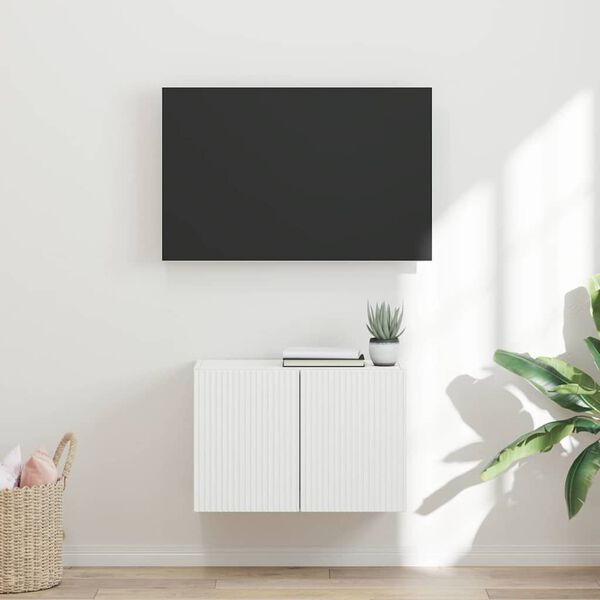 vidaXL TV Wall Cabinet White 59.5 x 31 x 40 cm Engineered Wood
