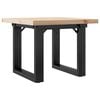 vidaXL Coffee Table O-Frame 50x50x35.5 cm Solid Wood Pine and Steel