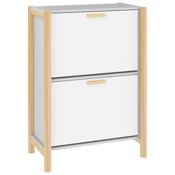 vidaXL Shoe Cabinet White 57.5x33x80 cm Engineered Wood