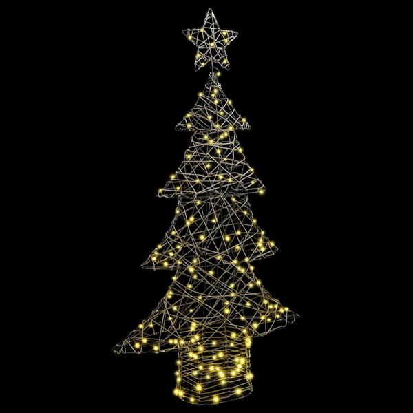 vidaXL Christmas Tree with 160 LEDs Warm white 150 cm Rattan
