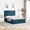 vidaXL Ottoman Bed with Mattresses Dark Blue 140x190cm Velvet