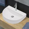 Luxury Ceramic Basin Half-circle with Faucet Hole 60 x 44 cm