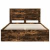 vidaXL Bed Frame Smoked Oak 140 x 190 cm Solid Pine Wood