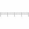 vidaXL Garden Fence with Hoop Top Steel 671x60 cm Black
