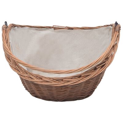 vidaXL Firewood Basket with Handle 60x44x55 cm Natural Willow
