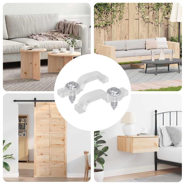 vidaXL LED Strip Clips 2 pcs Transparent 2 x 1 x 0.5 cm