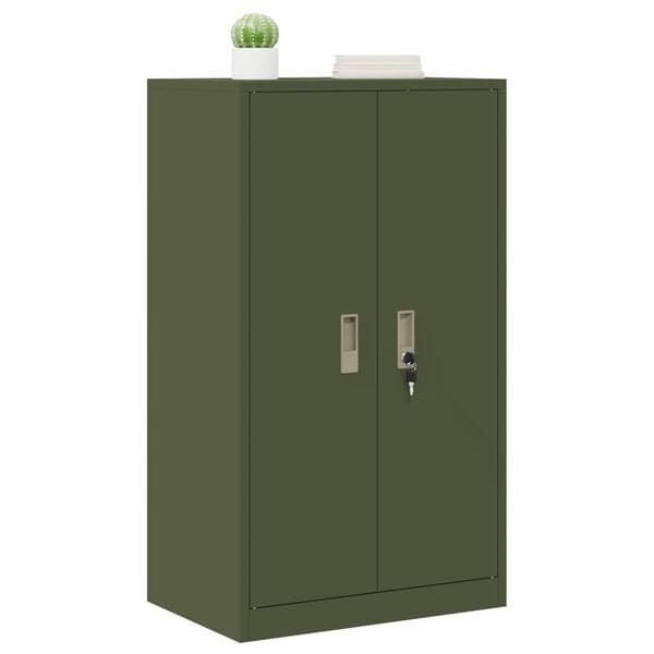 vidaXL Storage Cabinet Olive Green 60 x 40 x 105 cm Cold-Rolled Steel