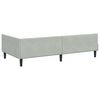 vidaXL Corner Bed Frame Light Grey 90 cm x 200 cm Velvet