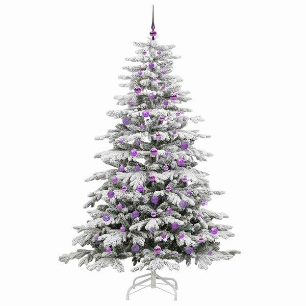 vidaXL Artificial Hinged Christmas Tree White 210 cm PE and PVC