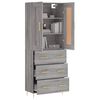 vidaXL Highboard Grey Sonoma 69.5x34x180 cm Engineered Wood