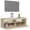 vidaXL TV Cabinet with LED Lights Sonoma Oak 120x35x40 cm