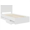 vidaXL Bed Frame with Drawer White 100 x 200 cm Engineer Wood