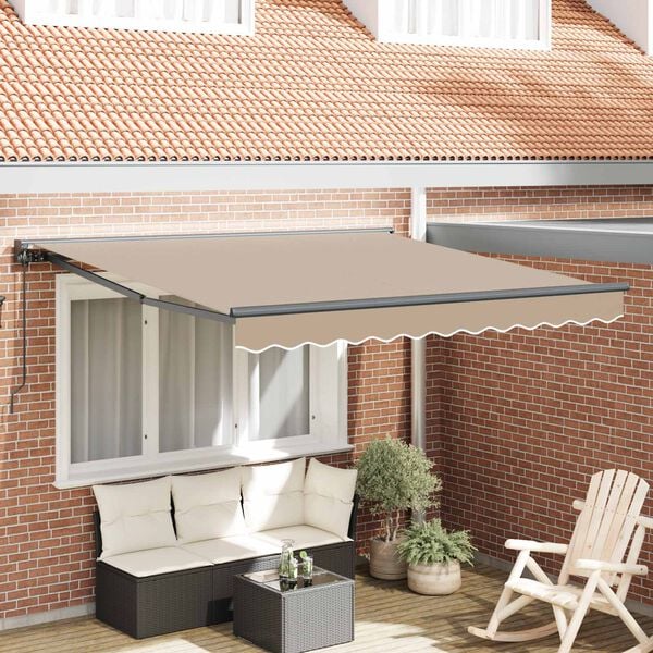 vidaXL Retractable Awning Beige 300 x 250 cm Aluminium and Fabric