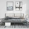 vidaXL Metal Bed Frame without Mattress with Headboard Black 193x203cm
