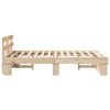 vidaXL Bed Frame with Headboard Brown 135 x 190 cm Solid Pine Wood