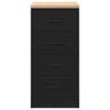 vidaXL Garage Storage Cabinet Black 40x51x85 cm Solid Wood Pine