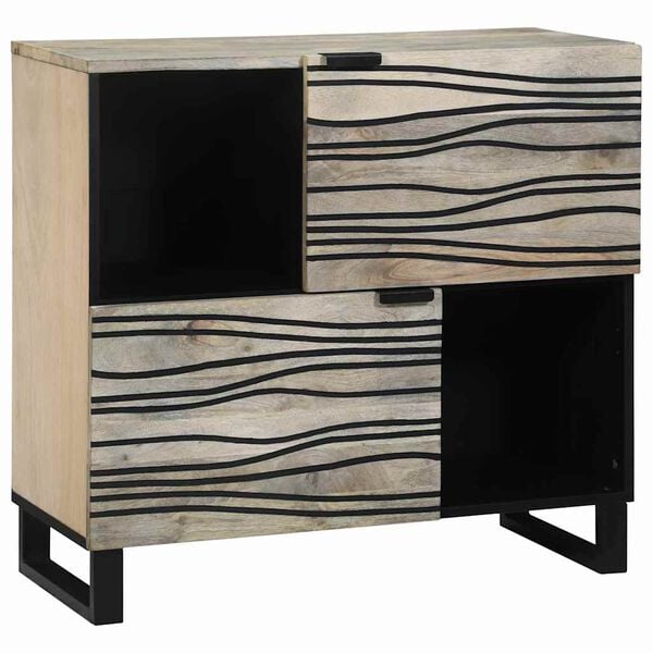 vidaXL Sideboard White 80 x 33 x 75 cm Solid mango wood