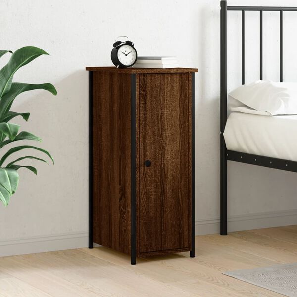 vidaXL Bedside Cabinet Brown Oak 32x42x80 cm Engineered Wood