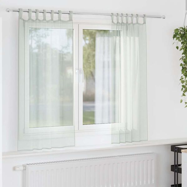 vidaXL Voile Curtains with Loops 2 pcs Light Grey 140x140 cm