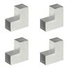 vidaXL Post Connectors 4 pcs L Shape Galvanised Metal 91x91 mm