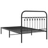 vidaXL Metal Bed Frame without Mattress with Headboard Black 100x200cm