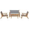 vidaXL Garden Chairs with Table 4 pcs Black 90 x 45 x 40 cm
