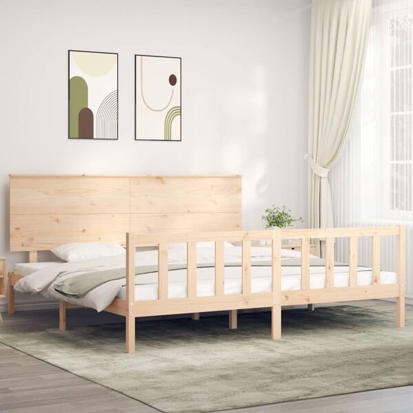vidaXL Bed Frame without Mattress Super King Size Solid Wood Pine