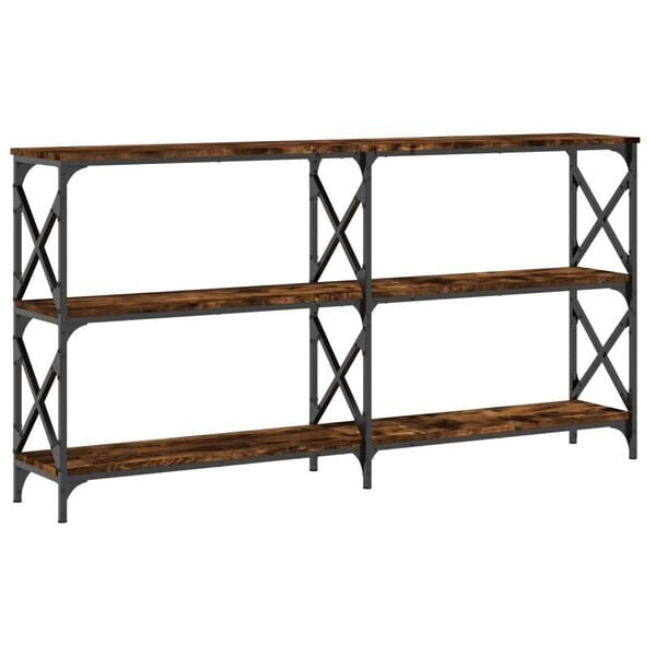 vidaXL Console Table Smoked Oak 156x28x80.5 cm Engineered Wood