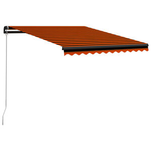 vidaXL Manual Retractable Awning 300x250 cm Orange and Brown