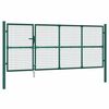 vidaXL Mesh Garden Gate Green 350x125 cm Galvanised Steel